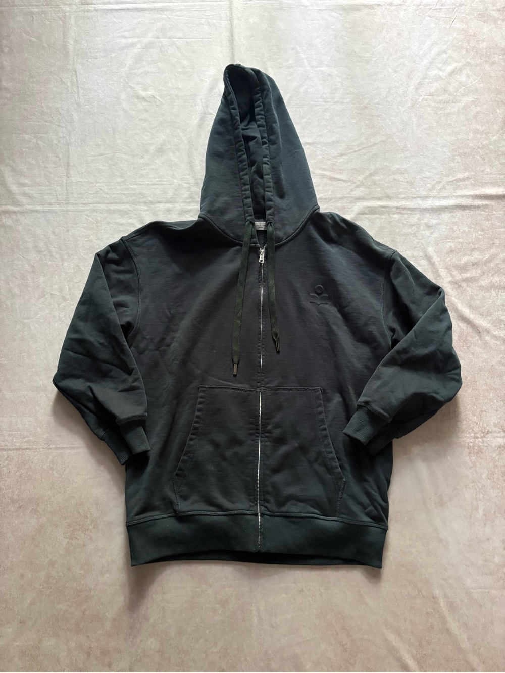 Isabel Marant Green Zip-Up Hooded Sweatshirt